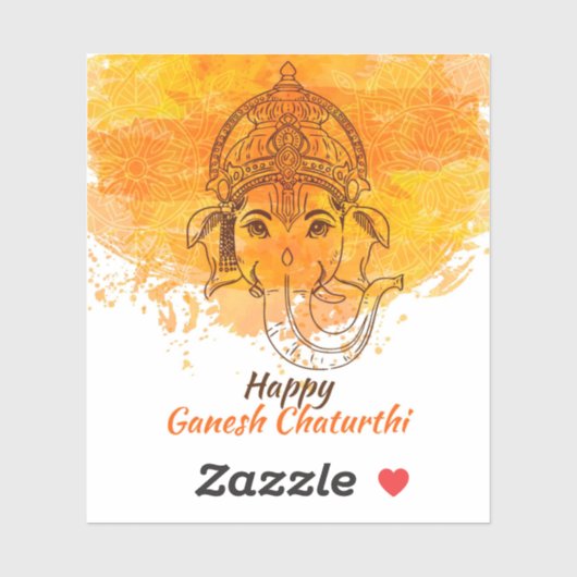 Happy Ganesh Chaturthi Aufkleber (Blatt)