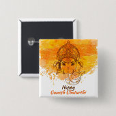 Happy Ganesh Chaturthi Button (Vorne & Hinten)