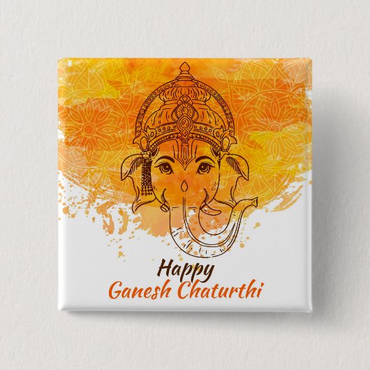 Happy Ganesh Chaturthi Button (Vorderseite)