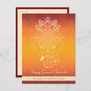 Happy Ganesh Chaturthi, eigener Text, Gradientenma Postkarte