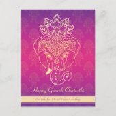 Happy Ganesh Chaturthi, eigener Text, lila Postkar Postkarte (Vorderseite)
