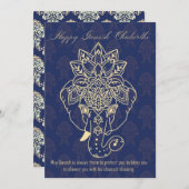 Happy Ganesh Chaturthi, eigener Text, marineblau (Vorne/Hinten)