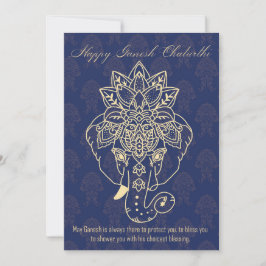 Happy Ganesh Chaturthi, eigener Text, marineblau