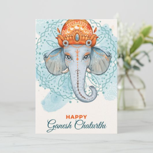 Happy Ganesh Chaturthi Einladung (Stehend Vorderseite)