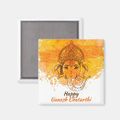 Happy Ganesh Chaturthi Magnet (Vorderseite/Rückseite)