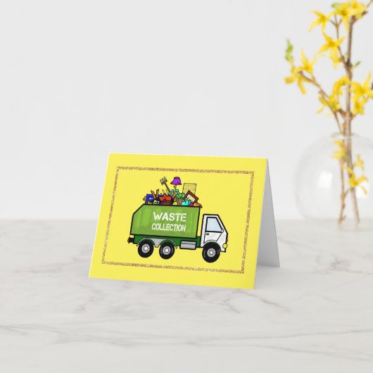 Happy Garbage Man Day Trivia Grußkarte Karte (Gelbe Blume)