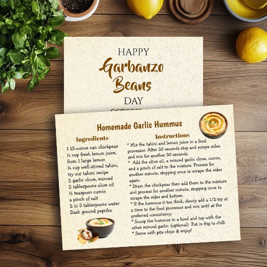 Happy Garbanzo Bean Day | 21. Oktober Postkarte