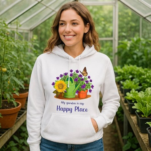 Happy Garden Blume Summer White Hoodie
