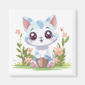 Happy Gardener Cat Magnet (Vorne)