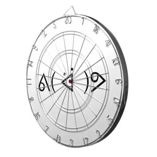 Happy Gary ᕕ( ᐛ )ᕗ Meme Emoticon Emoji Text Art Dartscheibe (Vorderseite rechts)