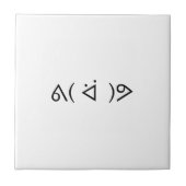 Happy Gary ᕕ( ᐛ )ᕗ Meme Emoticon Emoji Text Art Fliese (Vorderseite)