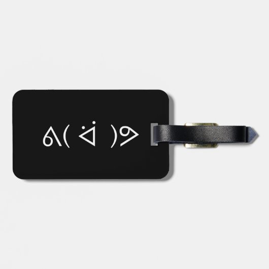 Happy Gary ᕕ( ᐛ )ᕗ Meme Emoticon Emoji Text Art Gepäckanhänger (Rückseite horizontal)