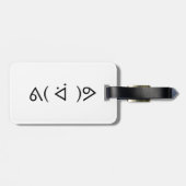 Happy Gary ᕕ( ᐛ )ᕗ Meme Emoticon Emoji Text Art Gepäckanhänger (Rückseite horizontal)