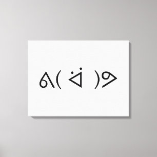 Happy Gary ᕕ( ᐛ )ᕗ Meme Emoticon Emoji Text Art Leinwanddruck