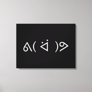 Happy Gary ᕕ( ᐛ )ᕗ Meme Emoticon Emoji Text Art Leinwanddruck