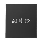 Happy Gary ᕕ( ᐛ )ᕗ Meme Emoticon Emoji Text Art Notizblock (Vorderseite)