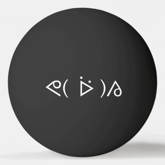 Happy Gary ᕕ( ᐛ )ᕗ Meme Emoticon Emoji Text Art Pi Tischtennisball (Rückseite)