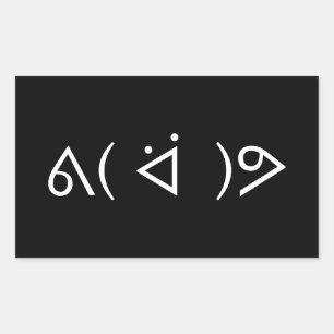 Happy Gary ᕕ( ᐛ )ᕗ Meme Emoticon Emoji Text Art Rechteckiger Aufkleber