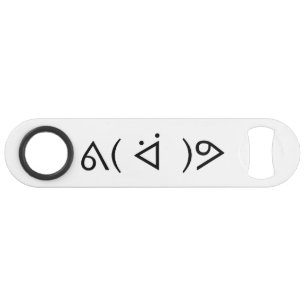 Happy Gary ᕕ( ᐛ )ᕗ Meme Emoticon Emoji Text Art Speed Flaschenöffner