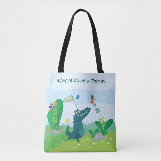 Happy Gator über die Print-Tasche Tasche (Vorderseite)