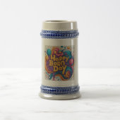 Happy Geboren Day Design Bierglas (Mittel)