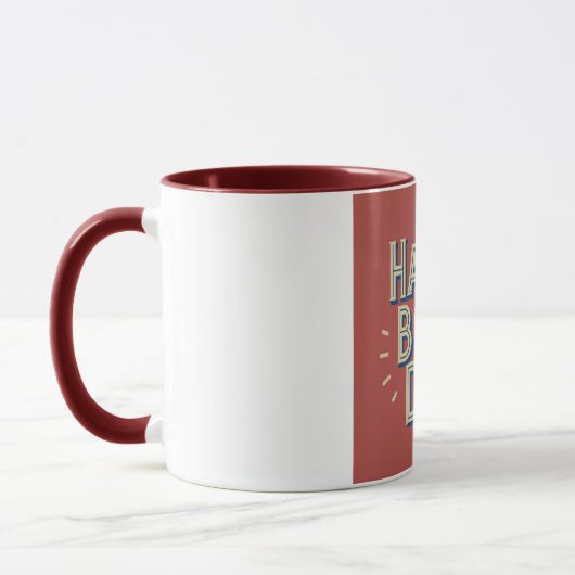Happy Geboren Day Design Tasse (Links)