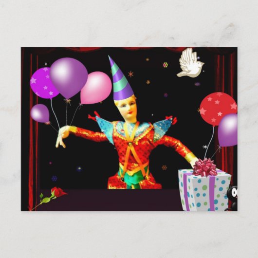 Happy Geburtday Clown1 Postkarte (Vorderseite)