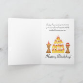 Happy Geburtday Kamel Feuerwehr gelben Kuchen Karte (Innenseite)