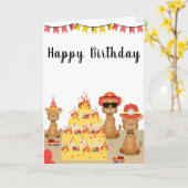 Happy Geburtday Kamel Feuerwehr gelben Kuchen Karte (Gelbe Blume)