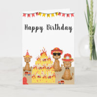 Happy Geburtday Kamel Feuerwehr gelben Kuchen
