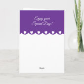 Happy Geburtstag 50 heute Blume lila Karte (Rückseite)