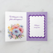 Happy Geburtstag 50 heute Blume lila Karte (Innenseite)