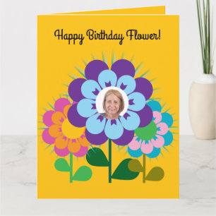 Happy Geburtstag Blume Retro fröhlich Karte