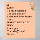 Happy Geburtstag Boyfriend Poster (Vorne)