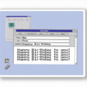 Happy Geburtstag Custom Windows 95 Computer Theme Aufkleber (Vorderseite)