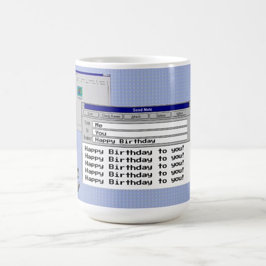 Happy Geburtstag Custom Windows 95 Computer Theme Kaffeetasse (Mittel)