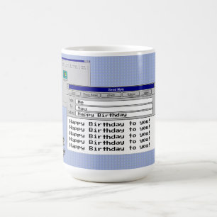 Happy Geburtstag Custom Windows 95 Computer Theme Kaffeetasse