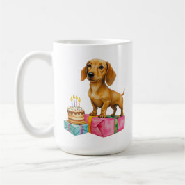 Happy Geburtstag Dackel Welpe Hund Papa Mama besti Kaffeetasse