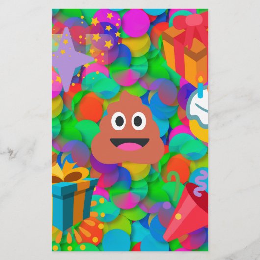Happy Geburtstag gekackt Emoji Briefpapier (Vorderseite)