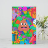 Happy Geburtstag gekackt Emoji Briefpapier (Stehend Vorderseite)