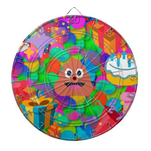 Happy Geburtstag gekackt Emoji Dartscheibe (vorne)