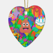 Happy Geburtstag gekackt Emoji Keramik Ornament (Links)