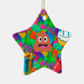 Happy Geburtstag gekackt Emoji Keramikornament (Rechts)