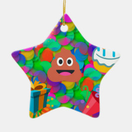 Happy Geburtstag gekackt Emoji Keramikornament