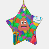 Happy Geburtstag gekackt Emoji Keramikornament (Links)