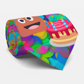 Happy Geburtstag gekackt Emoji Krawatte (Gerollt)