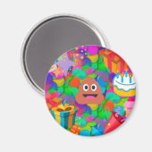 Happy Geburtstag gekackt Emoji Magnet (Vorderseite/Rückseite)