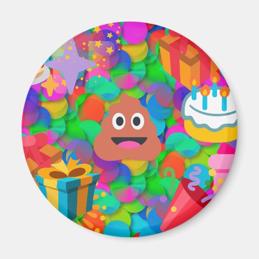 Happy Geburtstag gekackt Emoji Magnet (Vorne)