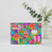 Happy Geburtstag gekackt Emoji Postkarte (Stehend Vorderseite)