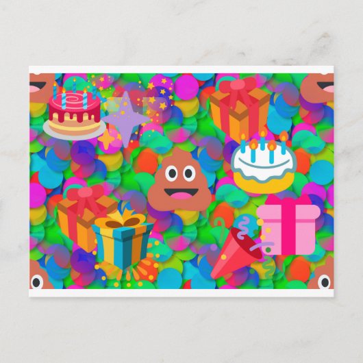 Happy Geburtstag gekackt Emoji Postkarte (Vorderseite)